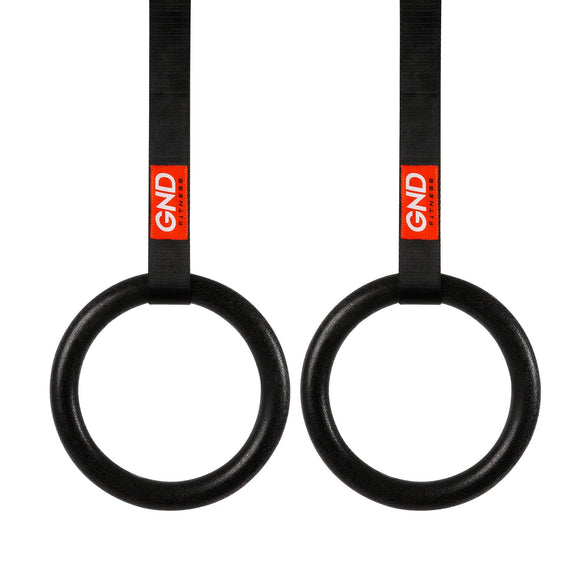 GND ABS Gymnastic Rings W/ Nylon Bracing Straps - Gym Rings- GND Fitness
