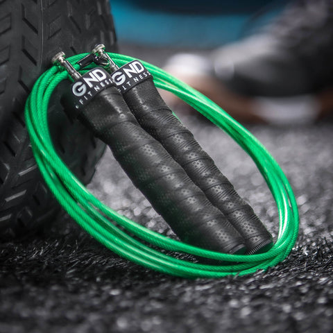 GND SR Speed Skipping Rope // Single Ball Bearing // Green Machine - SR Skipping Rope- GND Fitness