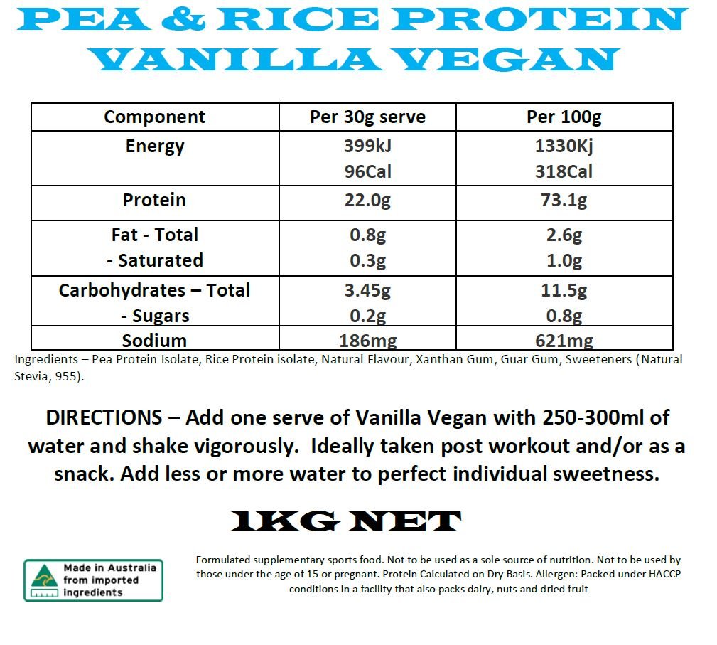 GND Vegan Pea/Rice Protein 1kg // Vanilla - Protein- GND Fitness