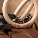 GND Wooden Gymnastic Rings W/ Nylon Bracing Straps - Gym Rings- GND Fitness