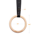 GND Wooden Gymnastic Rings W/ Nylon Bracing Straps - 8