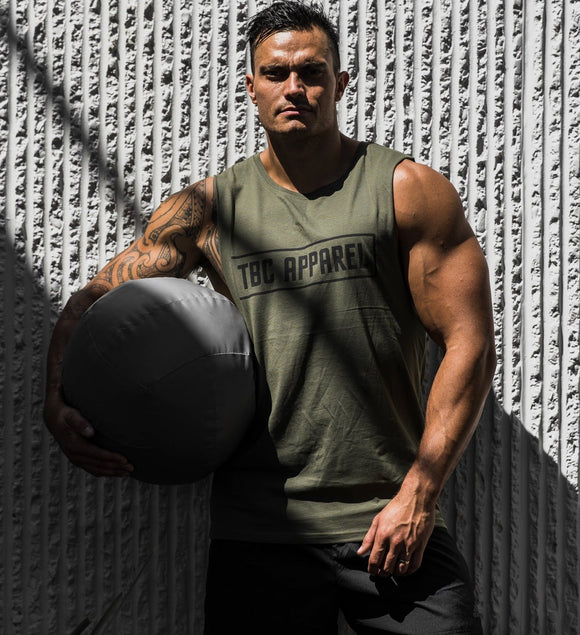 TBC Unisex Muscle Tank // Army Green - Apparel- GND Fitness
